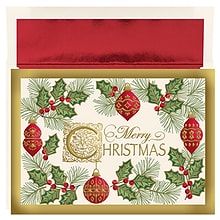 JAM Paper® Christmas Cards Set, Antique Christmas, 16/Pack (526898700)