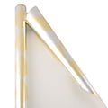 JAM Paper® Gift Wrap, Christmas Wrapping Paper, 12 Sq. Ft, Silver & Gold Argyle, Roll Sold Individua