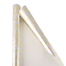 JAM Paper® Gift Wrap, Christmas Wrapping Paper, 12 Sq. Ft, Gold & Silver Holly, Roll Sold Individual