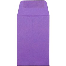 JAM Paper® #1 Coin Business Colored Envelopes, 2.25 x 3.5, Violet Purple Recycled, 100/Pack (3530278