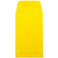 JAM Paper® #1 Coin Business Colored Envelopes, 2.25 x 3.5, Yellow Recycled, 100/Pack (353127843F)
