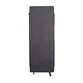 Luxor Reclaim Freestanding Room Divider, 66H x 24W, Slate Gray Fabric (RCLM2466ZSG)