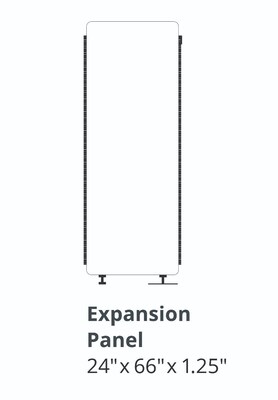Luxor Reclaim Freestanding Room Divider, 66"H x 24"W, Slate Gray Fabric (RCLM2466ZSG)