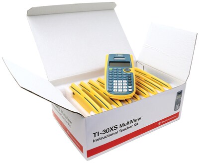 Texas Instruments TI-30XS MultiView 4-Line Scientific Calculator, Yellow, Teacher Kit 10/Pack