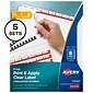 Avery Index Maker Unpunched Paper Dividers with Print & Apply Label Sheets, 8 Tabs, White, 5 Sets/Pack (11432)