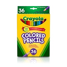 Crayola Kids Colored Pencil Set, Assorted Colors, 36 Pencils/Pack (68-4036)