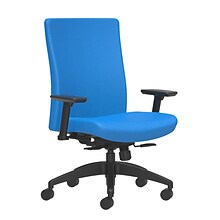 Union & Scale Workplace2.0™ Task Chair Upholstered 2D, Adjustable Arms, Cobalt Fabric, Synchro Tilt