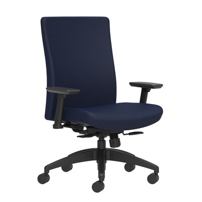 Union & Scale Workplace2.0™ Task Chair Upholstered 2D, Adjustable Arms, Navy Fabric, Synchro Tilt (5