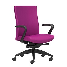 Union & Scale Workplace2.0™ Task Chair Upholstered, Fixed Arms, Amethyst Fabric, Synchro Tilt Seat S