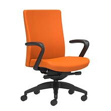 Union & Scale Workplace2.0™ Task Chair Upholstered, Fixed Arms, Apricot Fabric, Synchro Tilt Seat Sl
