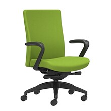 Union & Scale Workplace2.0™ Task Chair Upholstered, Fixed Arms, Pear Fabric, Synchro Tilt Seat Slide