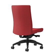 Union & Scale Workplace2.0™ Task Chair Upholstered, Armless, Cherry Fabric, Synchro Tilt Seat Slide