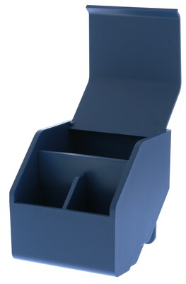 Bostitch Konnect™ Plastic Short Storage Bin, Removable Lid & Dividers, 3.4 W, Blue (KT-CUP-BLUE)