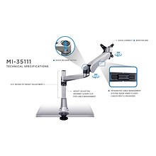 Mount-It! Modular Desk Mount Adjustable Monitor Arm, Up to 24 Monitors, Gray/Silver (MI-35111)