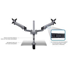 Mount-It! Modular Desk Mount Adjustable Monitor Arm, Up to 27 Monitors, Gray/Silver (MI-45116)