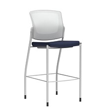 Union & Scale Workplace2.0™ Bistro Height Stool Fog Mesh, Armless, Navy Fabric (54264)