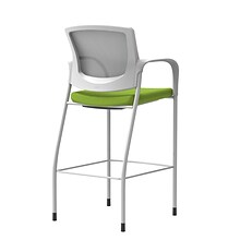 Union & Scale Workplace2.0™ Bistro Height Stool Fog Mesh, Fixed Arms, Pear Fabric (54249)