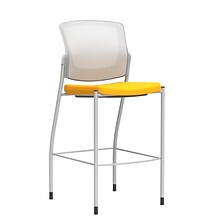 Union & Scale Workplace2.0™ Bistro Height Stool Fog Mesh, Armless, Goldenrod Fabric (54259)
