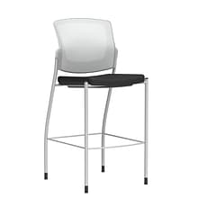Union & Scale Workplace2.0™ Bistro Height Stool Fog Mesh, Armless, Black Fabric (54261)