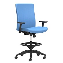 Union & Scale Workplace2.0™ Stool Upholstered 2D, Adjustable Arms, Lagoon Vinyl Limited Synchro Tilt