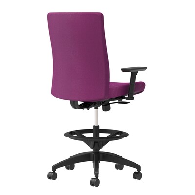 Union & Scale Workplace2.0™ Stool Upholstered 2D, Adjustable Arms, Amethyst Fabric, Limited Synchro