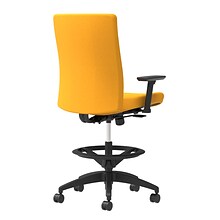 Union & Scale Workplace2.0™ Stool Upholstered 2D, Adjustable Arms, Goldenrod Fabric, Limited Synchro