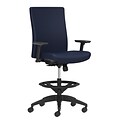 Union & Scale Workplace2.0™ Stool Upholstered 2D, Adjustable Arms, Navy Fabric, Limited Synchro Tilt