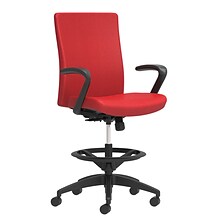 Union & Scale Workplace2.0™ Stool Upholstered, Fixed Arms, Cherry Fabric, Limited Synchro Tilt (5421