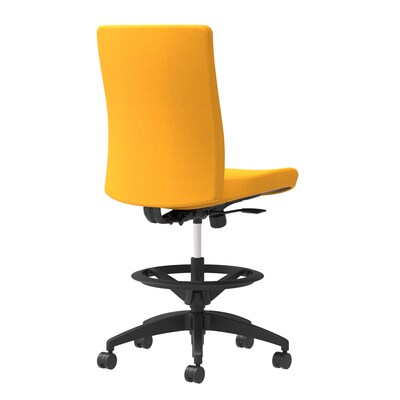 Union & Scale Workplace2.0™ Stool Upholstered, Armless, Goldenrod Fabric, Limited Synchro Tilt (5422