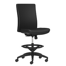 Union & Scale Workplace2.0™ Stool Upholstered, Armless, Black Fabric, Limited Synchro Tilt (54231)