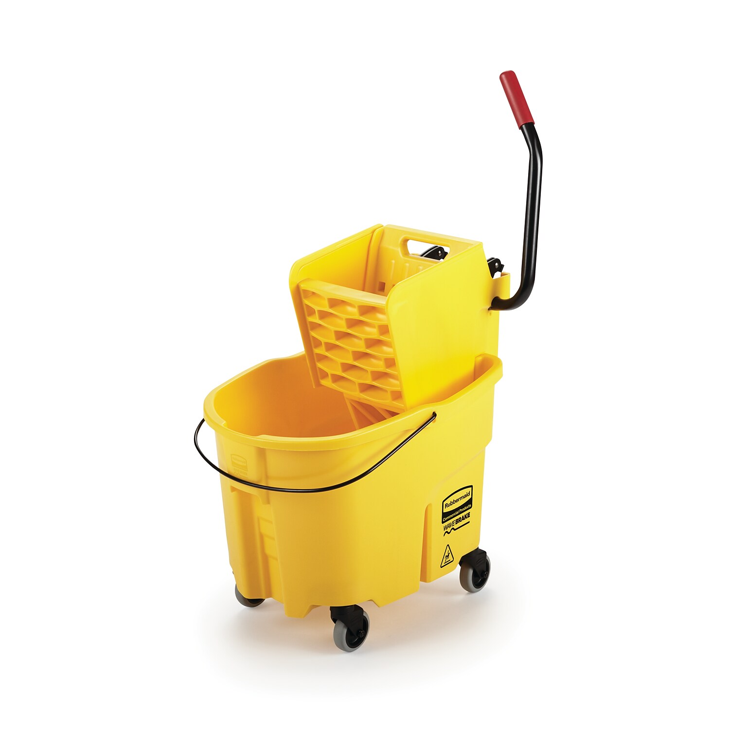 Rubbermaid WaveBrake 2.0 Janitorial Side-Press Bucket and Wringer, 35 Quart , Yellow (FG758088YEL)