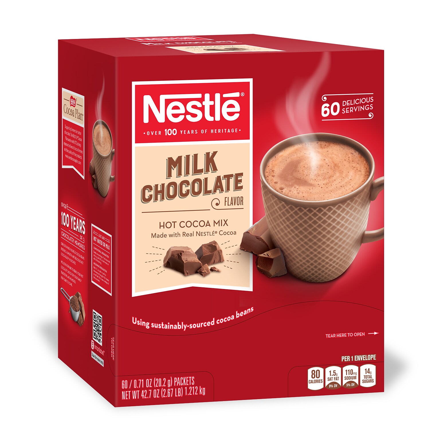 Nestle Milk Chocolate Hot Cocoa, 0.71 oz., 60/Box (NES26791)