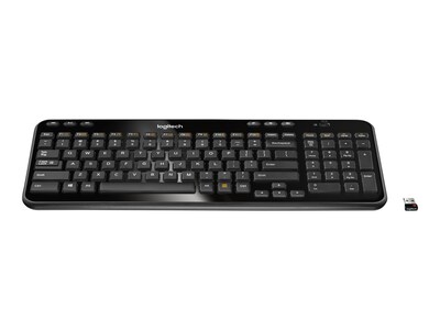 Logitech K360 Wireless Keyboard, Glossy Black (920-004088)