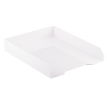 JAM Paper® Stackable Paper Trays, White, Desktop Document, Letter & File Organizer Tray, Sold Indivi