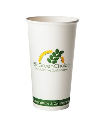 BioGreenChoice Hot Paper Cup w/Bio Lining, 20 oz., 1000/CS (BGC-607)