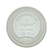 BioGreenChoice 10-20 oz. White Hot Paper Cup Lid, 1000/Case