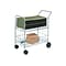 Fellowes 2-Shelf Metal Mobile Mail Cart with Dual Wheel Front Casters, Chrome (40912)