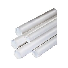 Staples 2Dia x 24L Mailing Tubes with Caps, White, 50/Case (P2024W)