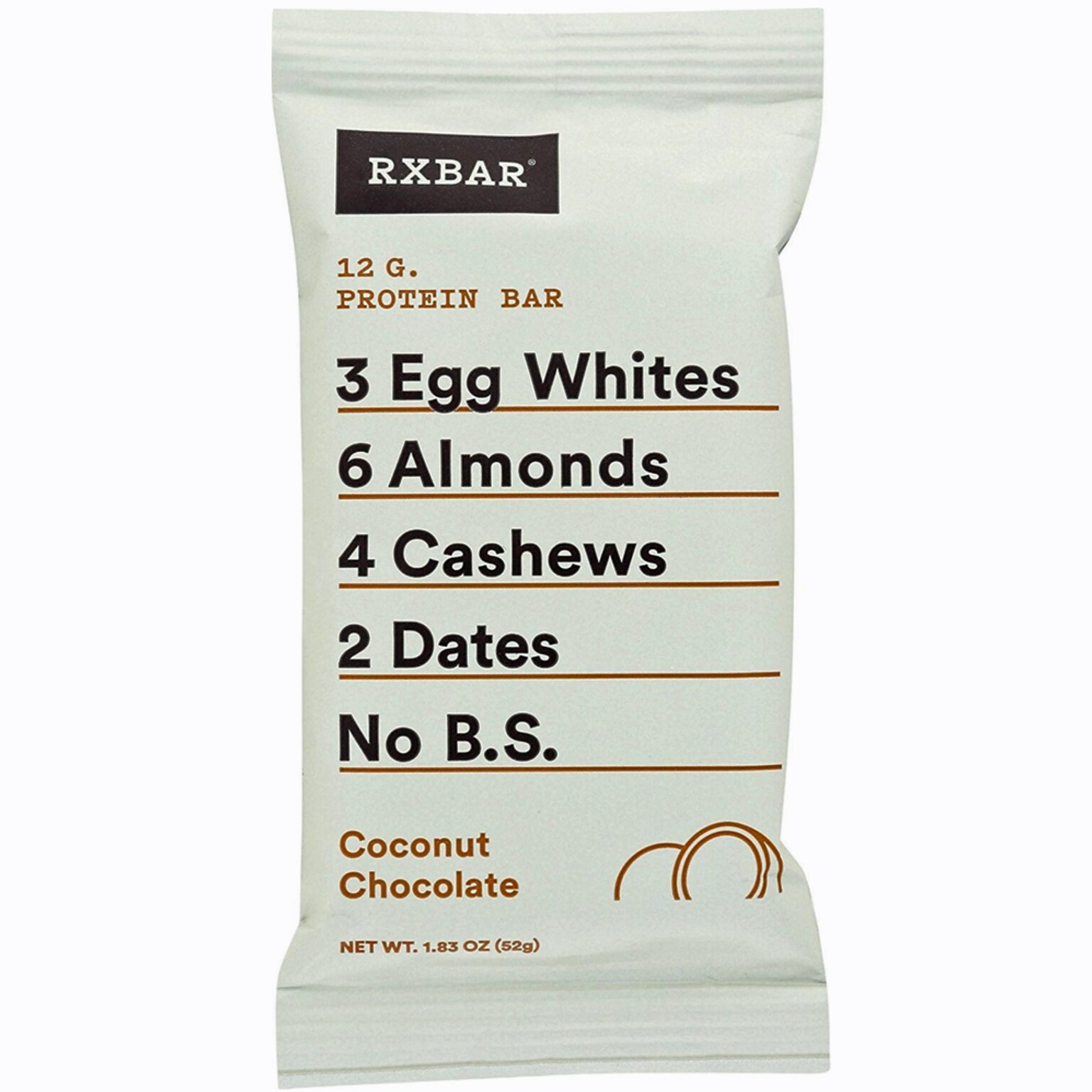 RXBAR Coconut Chocolate Bar, 1.83 oz, Box of 12 (CGO00428)