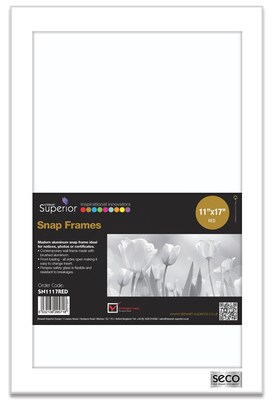 Seco Snap Frame, 11 x 17, White (SN1117)