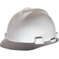 MSA V-Gard Polyethylene Ratchet Suspension Short Brim Hard Hat, White (475358)