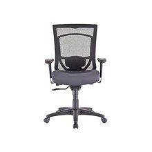 Tempur-Pedic TP7000 Mesh Back Fabric Task Chair, Black and Agate Gray (TP7000-AGATE)