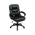 Office Star FL Series Faux Leather Manager Chair, Black (FL660-U6)
