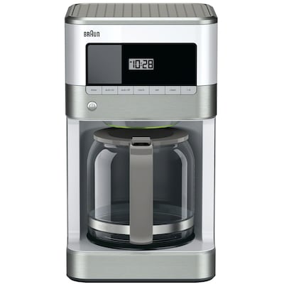 BRAUN BrewSense 12 Cups Automatic Drip Coffee Maker, White (KF6050 WH)