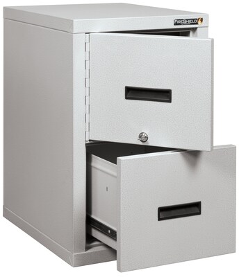 FireKing® FireShield 2-Drawer Vertical File Cabinet, Letter/Legal, Arctic White (2S1822-DDSSF)
