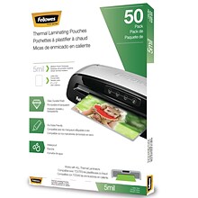 Fellowes Thermal Laminating Pouches, Letter Size, 5 Mil, 50/Pack (5744501)