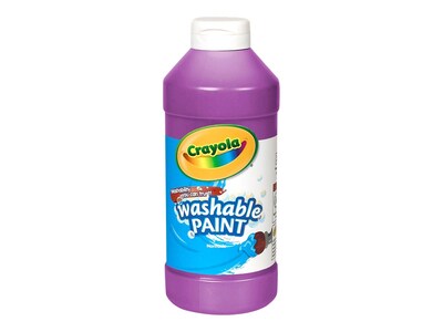 Crayola Washable Kids Paint, Assorted, 16 oz., 12/Carton (54-9718)