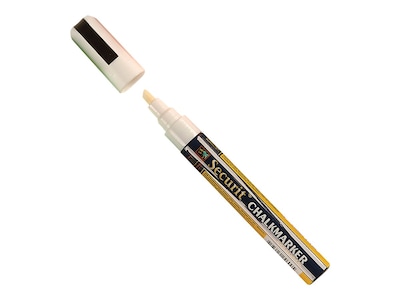 Deflecto® Wet Erase Marker, Chisel Point, White, 4/Pack (SMA510-V4-WT)