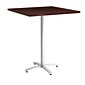 Union & Scale Workplace2.0™ Multipurpose 36" Square Mahogany Laminate Bistro Height Silver Base Table (54836)
