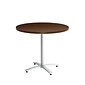 Union & Scale Workplace2.0™ Multipurpose 36" Round Shaker Cherry Laminate Seated Height Silver Base Table (54791)
